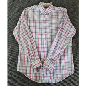 Peter Millar Mens M Crown Ease Long Sleeve Pastel Plaid Button Down
